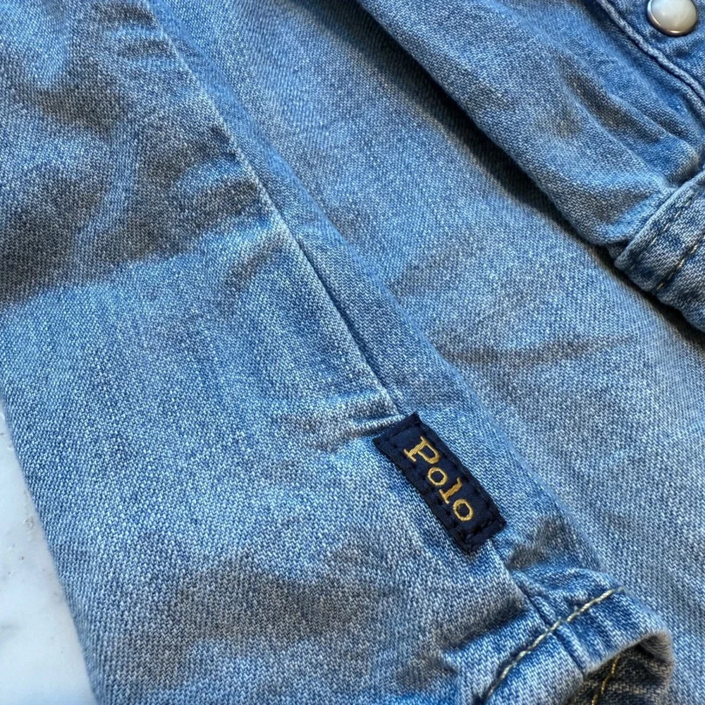 Polo Ralph Lauren‎ Kids Denim Western Shirt Size 5 Light Wash Casual